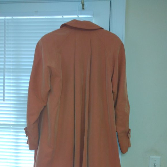 ❤️WOMENS BURBERRY Midi Length Peach Nova Check Lining Trench Swing Coat SZ 4 - Picture 6 of 12